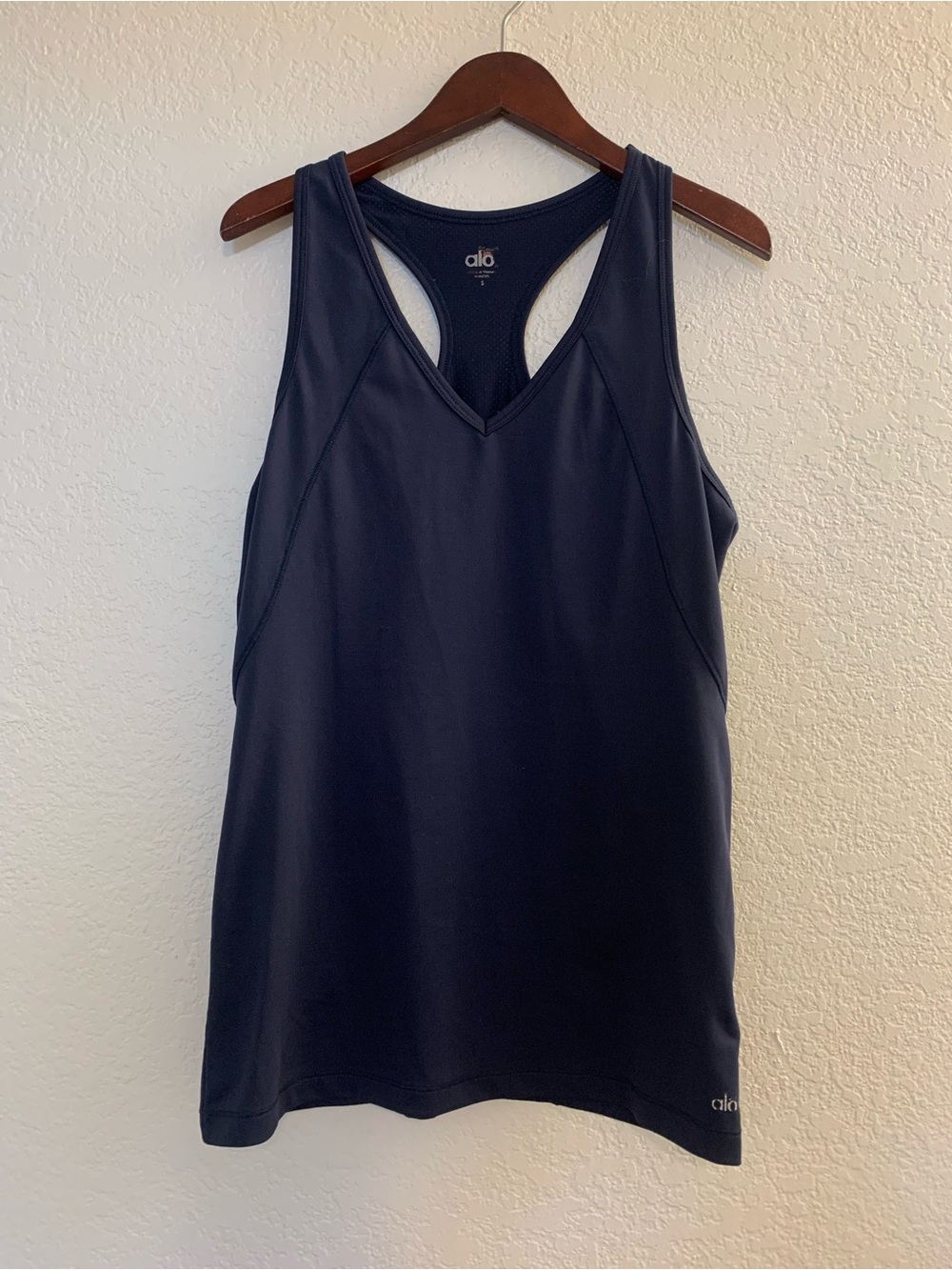 ALO Yoga Navy V-Neck Racerback Tank Top